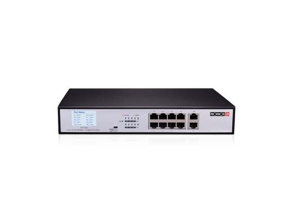 PoE switch, 8+2 porter, 8 PoE - 120W Provision