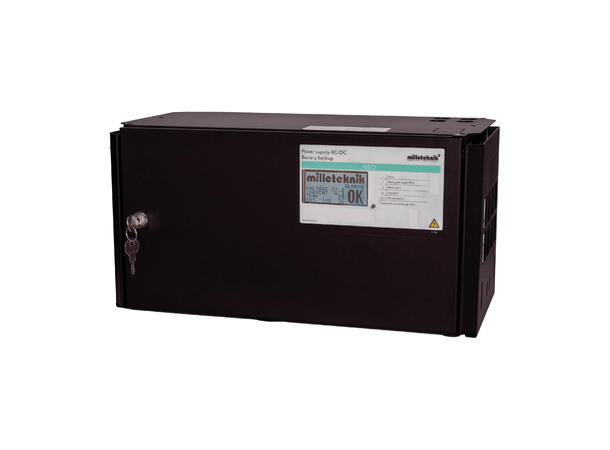 Strømforsyning i skap, 24Vdc,15A,display plass til 2x20A batteri (medfølger ikke)