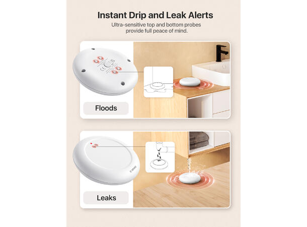 Trådløs vanndetektor - 3st