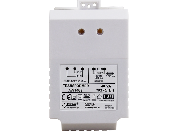 18Vac nettadapter - 40VA for OPU-3