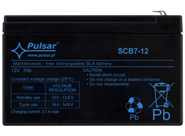 Blybatteri, 12V, 7Ah - 3-5 år