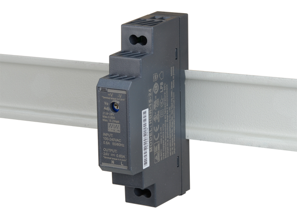 DIN skinne strømforsyning - 0,63A, 24VDC Mean Well