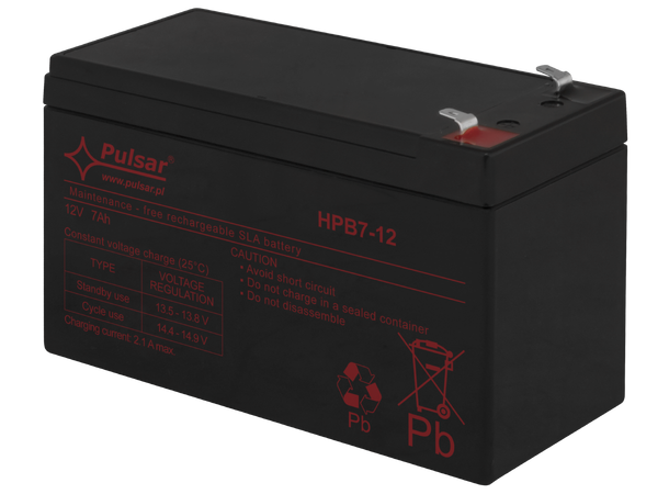 Blybatteri, 12V, 7Ah - 5-8 år