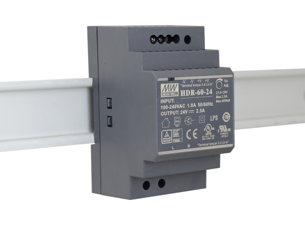 DIN skinne strømforsyning - 3.83A, 24VDC Mean Well