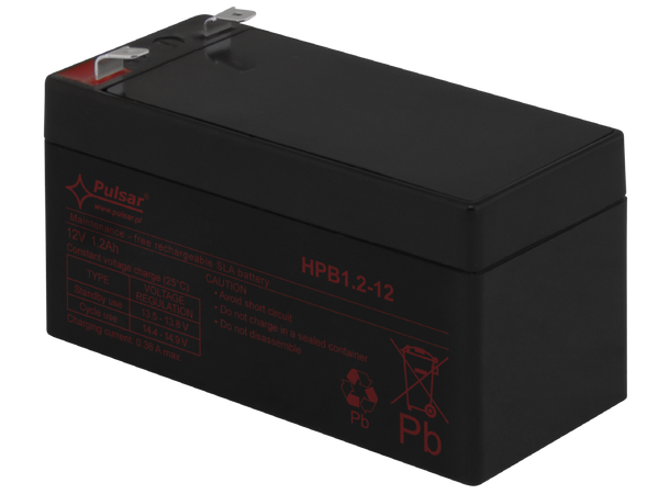 Blybatteri, 12V - 1,2Ah - 5-8 år