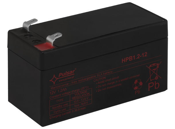 Blybatteri, 12V - 1,2Ah - 5-8 år