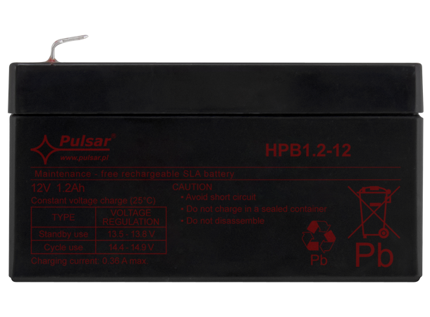 Blybatteri, 12V - 1,2Ah - 5-8 år