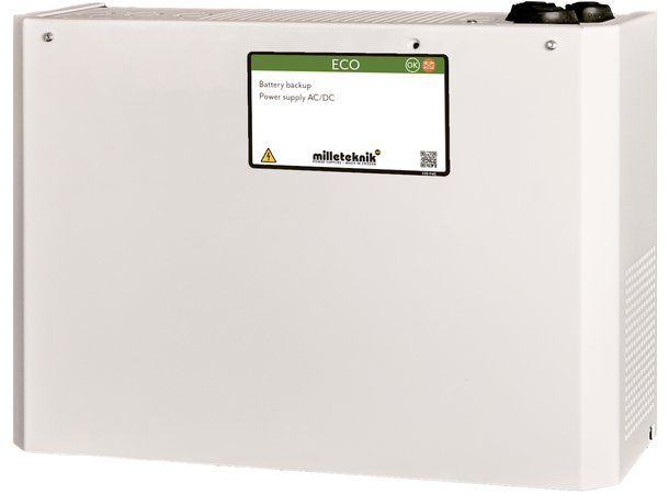 Strømforsyning i skap, 12Vdc, 5A - M plass til 2x14A batteri (medfølger ikke)