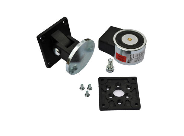 Dørholdemagnet u/utløserknapp med anker 24Vdc, 490N, EN1155, EN14637