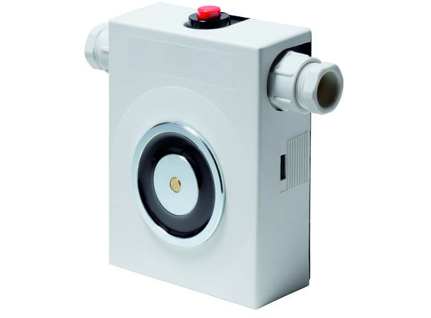 Dørholdemagnet m/utløserknapp uten anker 24Vdc - 700N, EN1155, Marine