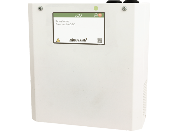 Strømforsyning i skap, 24Vdc, 3A - S plass til 2x5Ah batteri (medfølger ikke)